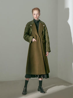 Wool Coat with Quilted Jacket - BLANCORE