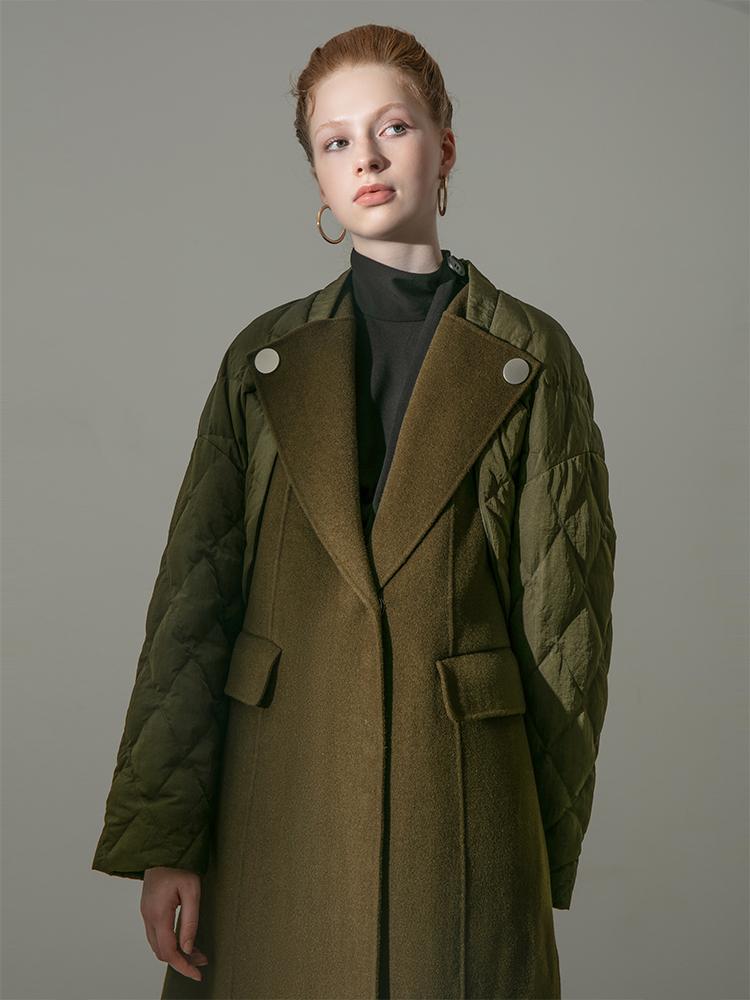 Wool Coat with Quilted Jacket - BLANCORE