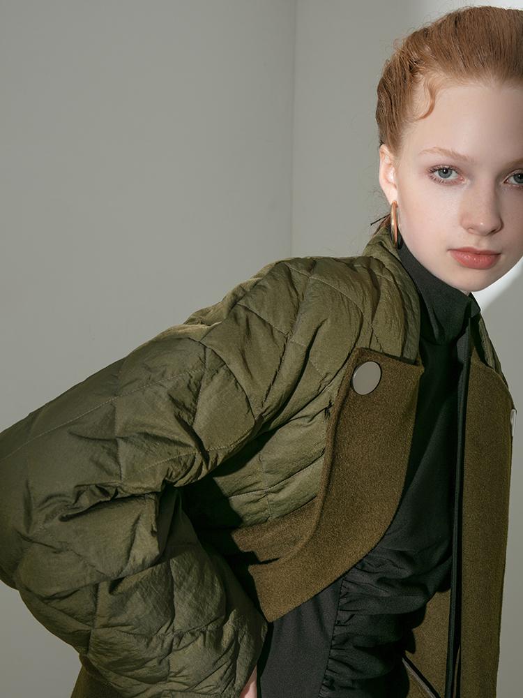 Wool Coat with Quilted Jacket - BLANCORE