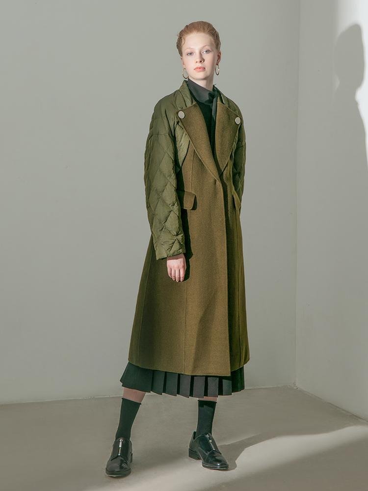 Wool Coat with Quilted Jacket - BLANCORE