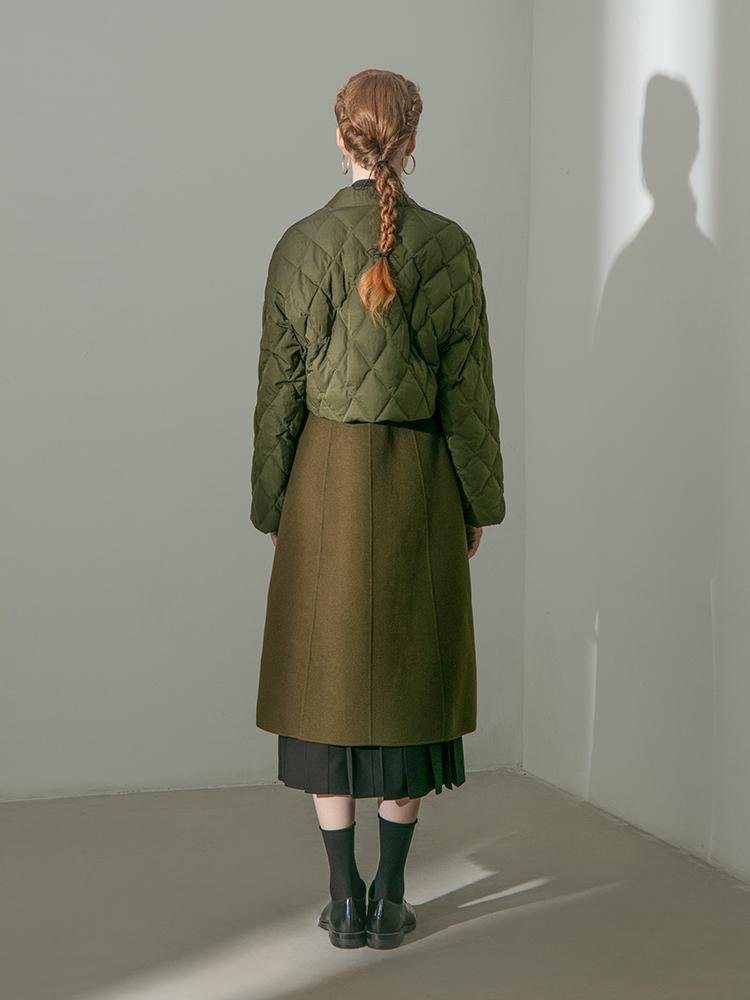 Wool Coat with Quilted Jacket - BLANCORE