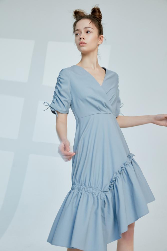 Wrap Frilled Dress - BLANCORE