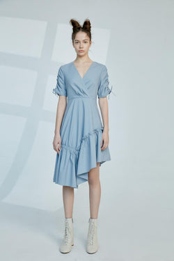 Wrap Frilled Dress - BLANCORE