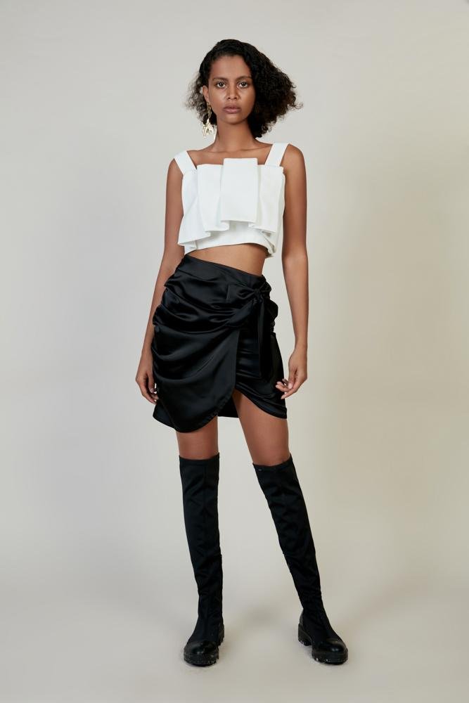 Wrap Skirt With Belt - BLANCORE