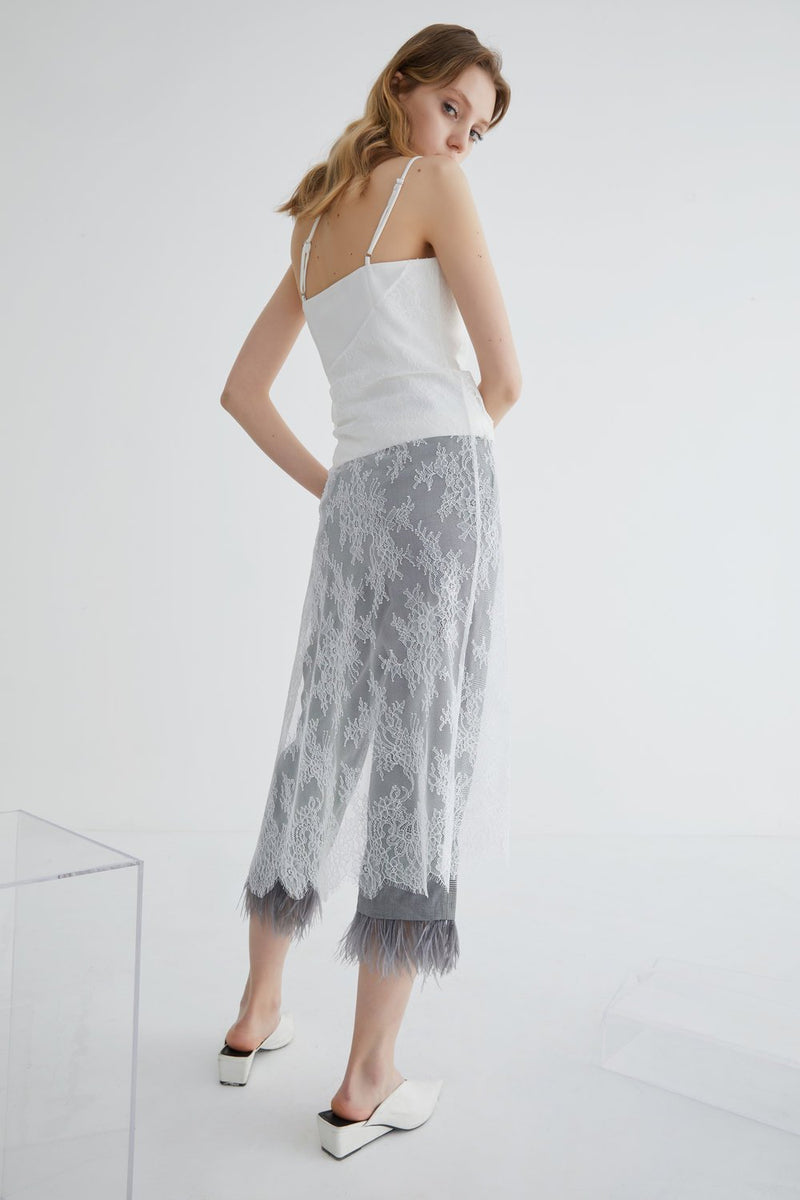 Wrap Top with Lace - BLANCORE