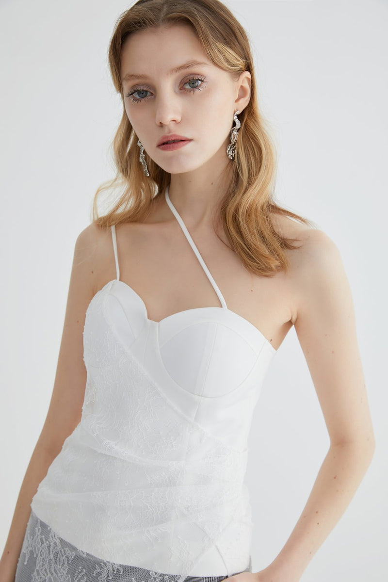 Wrap Top with Lace - BLANCORE