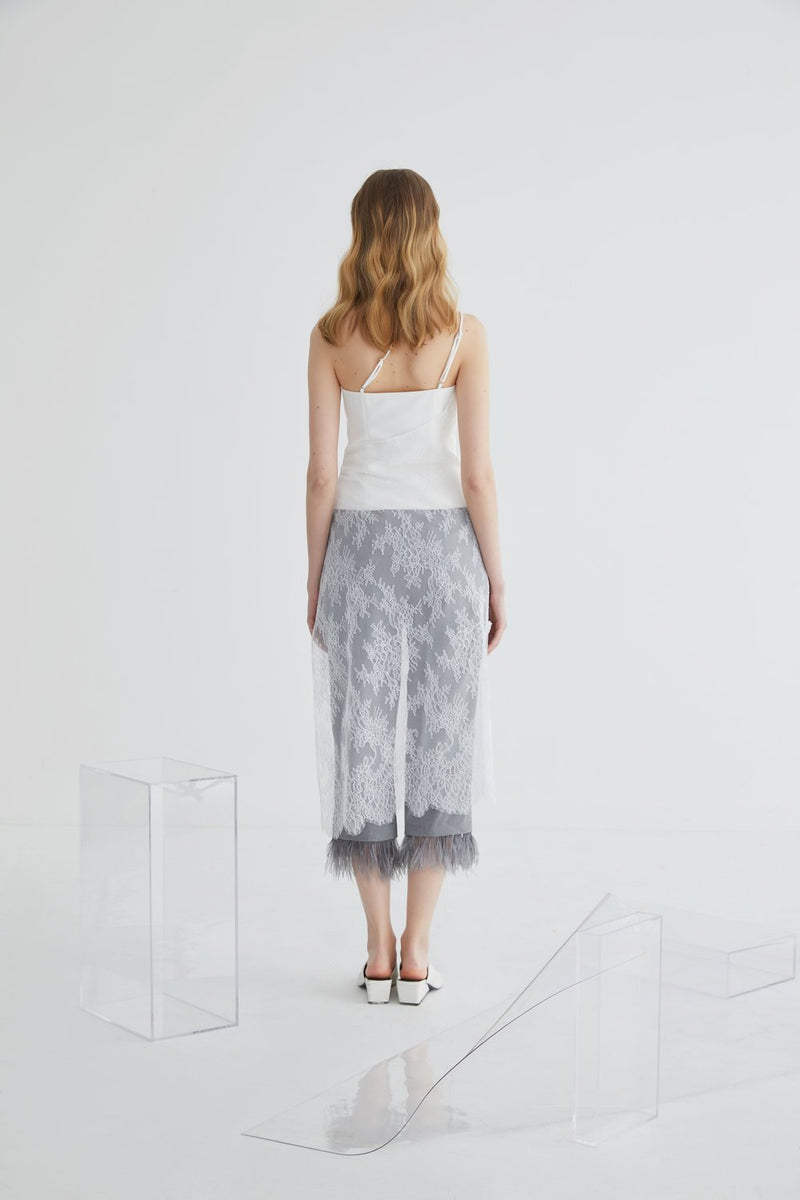 Wrap Top with Lace - BLANCORE