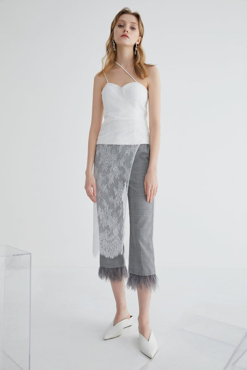 Wrap Top with Lace - BLANCORE