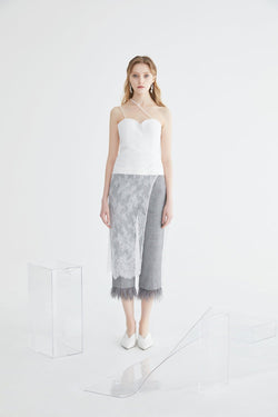 Wrap Top with Lace - BLANCORE