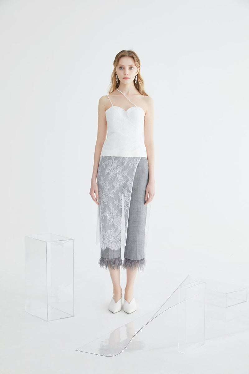 Wrap Top with Lace - BLANCORE